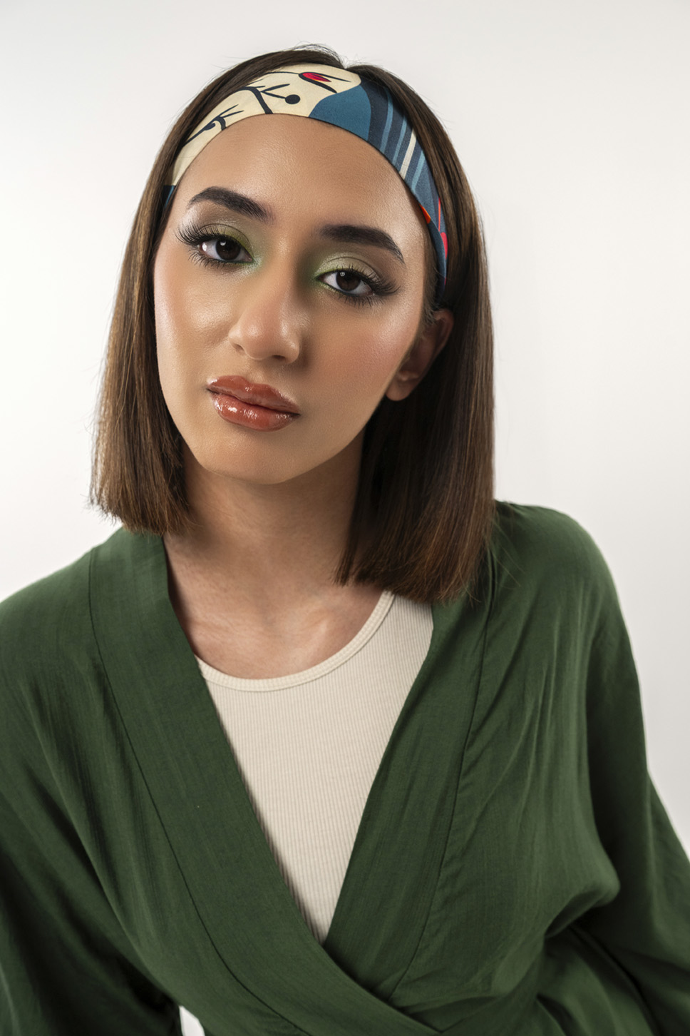 Numi silk scarf lookbook shot